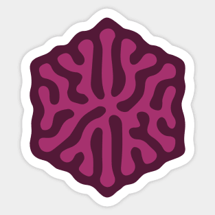 Reaction-Diffusion Hexagon (Purple Pink) Sticker